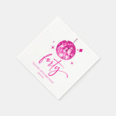 Serviette En Papier Quarty Pink Disco Ball 40e fête d'anniversaire (Coin)