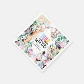 Serviette En Papier QUATRE animaux sauvages Safari Animaux 4e annivers (Coin)