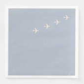 Serviette En Papier Quatre Avions À Travers Dusty Blue Sky (Devant)