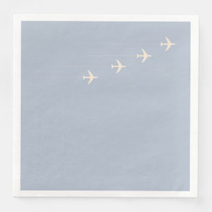 Serviette En Papier Quatre Avions À Travers Dusty Blue Sky