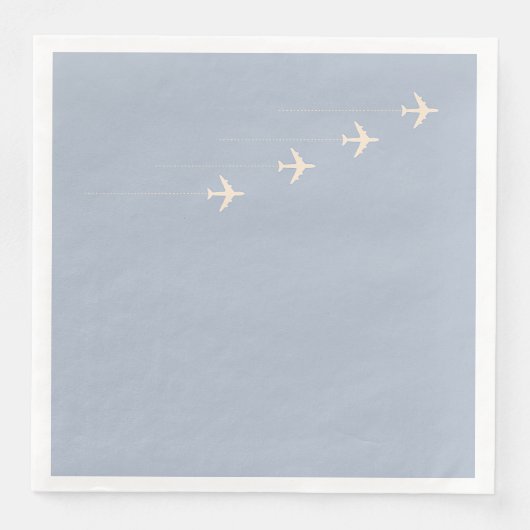 Serviette En Papier Quatre Avions À Travers Dusty Blue Sky (Devant)