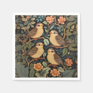 Serviette En Papier Quatre Bébés mignons Oiseaux Nature Inspiré