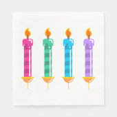 Serviette En Papier Quatre chandelles serviettes en flamme légère (Devant)