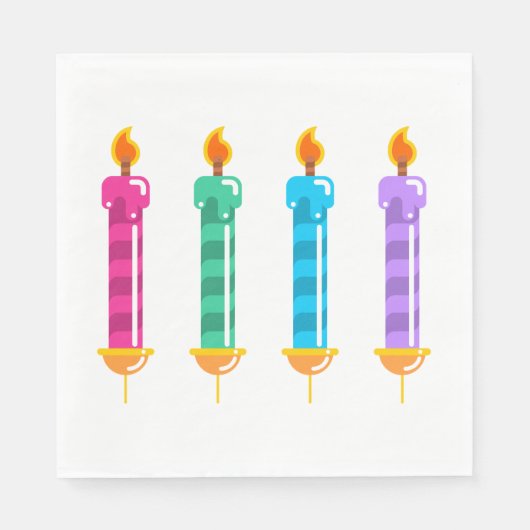 Serviette En Papier Quatre chandelles serviettes en flamme légère (Devant)