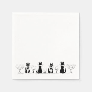 Serviette En Papier Quatre Chats noirs, Louis Wain