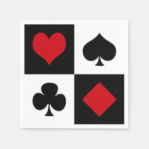 Serviette En Papier Quatre costumes de carte