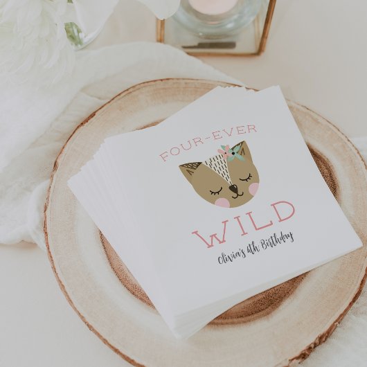 Serviette En Papier Quatre Ever Wild | Woodland Boho Anniversaire de e