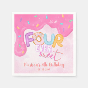 Serviette En Papier quatre fois doux Pink Frosting Girl's Birthday