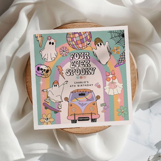 Serviette En Papier Quatre fois plus de plaisir rétro effrayant pour u