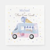Serviette En Papier Quatre jamais douce glace camion à quatre ans (Devant)