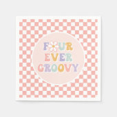 Serviette En Papier Quatre Jour Super Pink Daisker Checker (Devant)