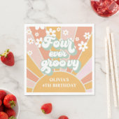 Serviette En Papier Quatre Jour Super Retro Sunshine Daisy anniversair (En situation)