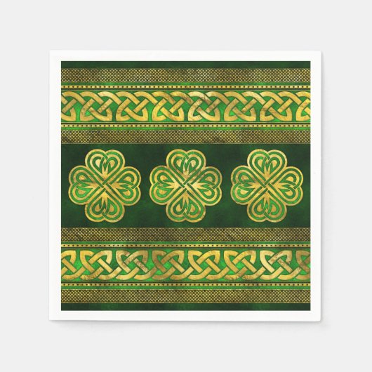 Serviette En Papier Quatre-leaf Lucky Clover Shamrock (Devant)