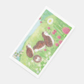 Serviette En Papier Quatre petits hérissons dans le pré (Coin)