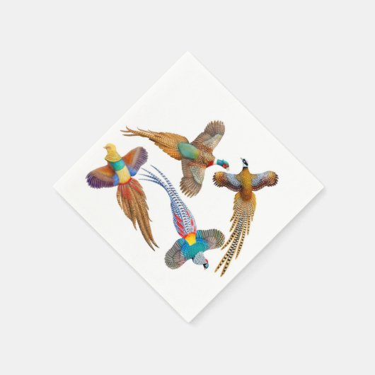 Serviette En Papier Quatre Pheasants Volants Papier Serviettes (Coin)