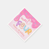 Serviette En Papier quatre roses doux givrage fille's premier annivers (Coin)