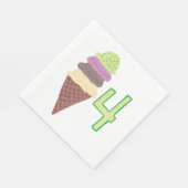 Serviette En Papier Quatre Scoops de crème glacée serviettes d'anniver (Coin)
