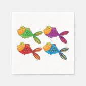Serviette En Papier Quatre serviettes de poisson amusantes (Devant)
