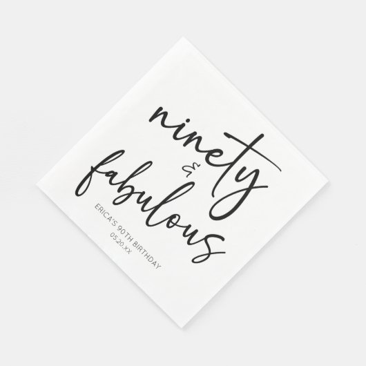 Serviette En Papier Quatre-vingt-dix et fabuleux Minimal 90e anniversa (Coin)