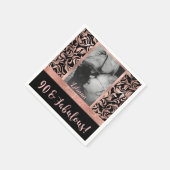 Serviette En Papier Quatre-vingt-dix et fabuleux Rose Gold Damask 90e  (Coin)