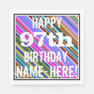 Serviette En Papier Quatre-vingt-dix-septième anniversaire vibrant et