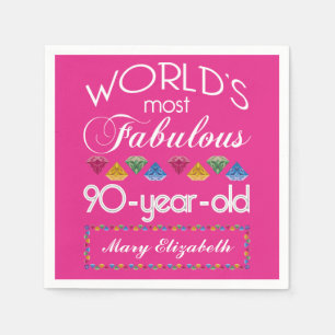 Serviette En Papier quatre-vingt-dixième Anniversaire la plupart de