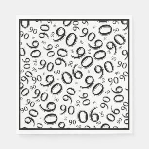 Serviette En Papier quatre-vingt-dixième Motif de nombre de fête