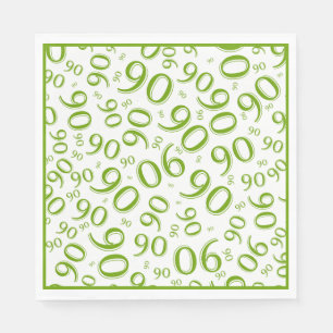 Serviette En Papier quatre-vingt-dixième Vert et blanc de motif de