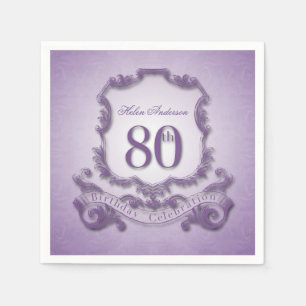 Serviette En Papier quatre-vingtième Cadre de cru de célébration