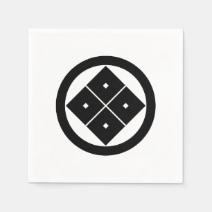 Serviette En Papier Quatre yeux carrés inclinés en cercle