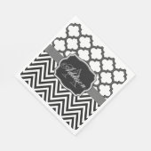 Serviette En Papier Quatrefoil Chevron Monogram (Coin)