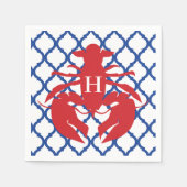 Serviette En Papier Quatrefoil Homard Monogram Party Napkins (Devant)