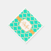 Serviette En Papier Quatrefoil marocain Turquoise (Coin)