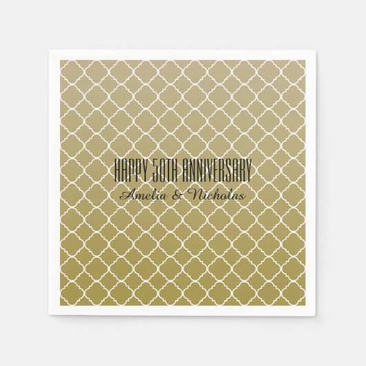 Serviette En Papier Quatrefoil Or Chic (Devant)