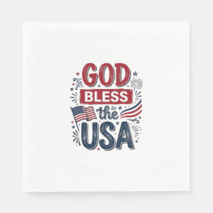 Serviette En Papier Que Dieu bénisse le maillot de foi patriotique vin