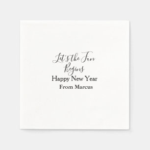 Serviette En Papier que le plaisir commence bonne année nom année simp