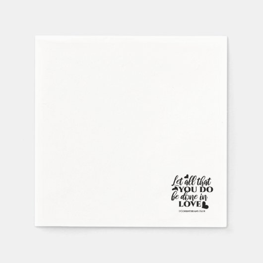 Serviette En Papier Que tout soit fait dans l'amour - 1 Co 16:14 (Devant)