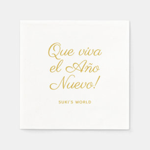 Serviette En Papier Que Viva El Año Nuevo ! Fun Nouvel An Fête de la R