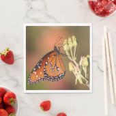 Serviette En Papier Queen butterfly on a branch (En situation)