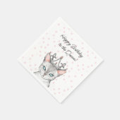 Serviette En Papier Queen Cat avec serviettes d'anniversaire Tiara (Coin)