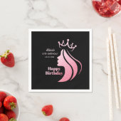 Serviette En Papier Queen Crown Parties scintillant rose Noir Joyeux a (En situation)