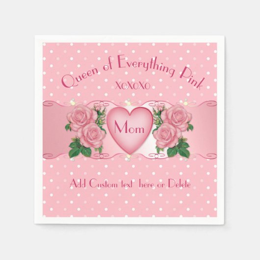 Serviette En Papier Queen of Everything Pink Maman (Devant)