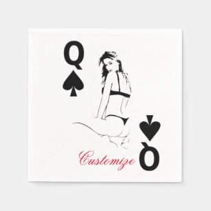 Serviette En Papier Queen of Spades Bikini Girl Thunder_Cove