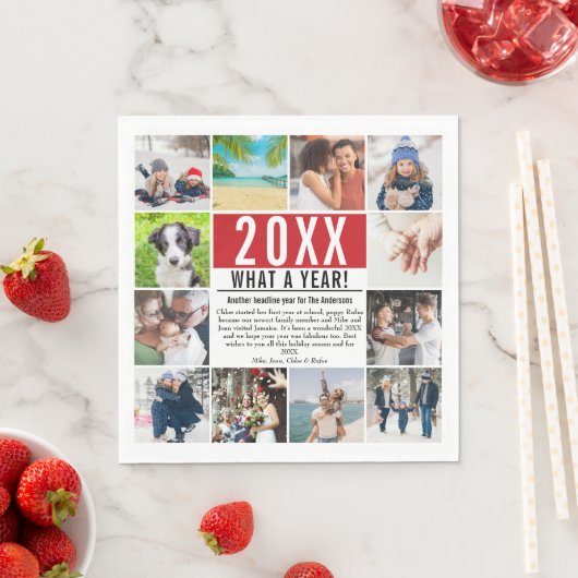 Serviette En Papier Quel an 12 Photo Family News année en revue (En situation)