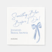 Serviette En Papier Quelque chose de bleu avant de faire Blue Bow Fête (Devant)