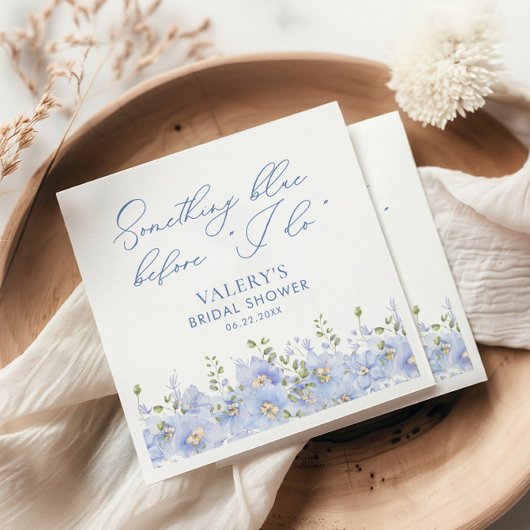 Serviette En Papier Quelque chose de bleu avant de faire Fête des mari