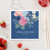 Serviette En Papier Quelque chose de bleu avant de faire Floral mariag (En situation)