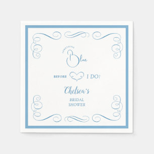 Serviette En Papier Quelque chose de bleu avant de faire une élégante