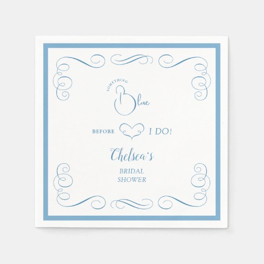 Serviette En Papier Quelque chose de bleu avant de faire une élégante  (Devant)