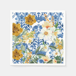 Serviette En Papier Quelque chose de bleu Bleu marine Fête de mariage 